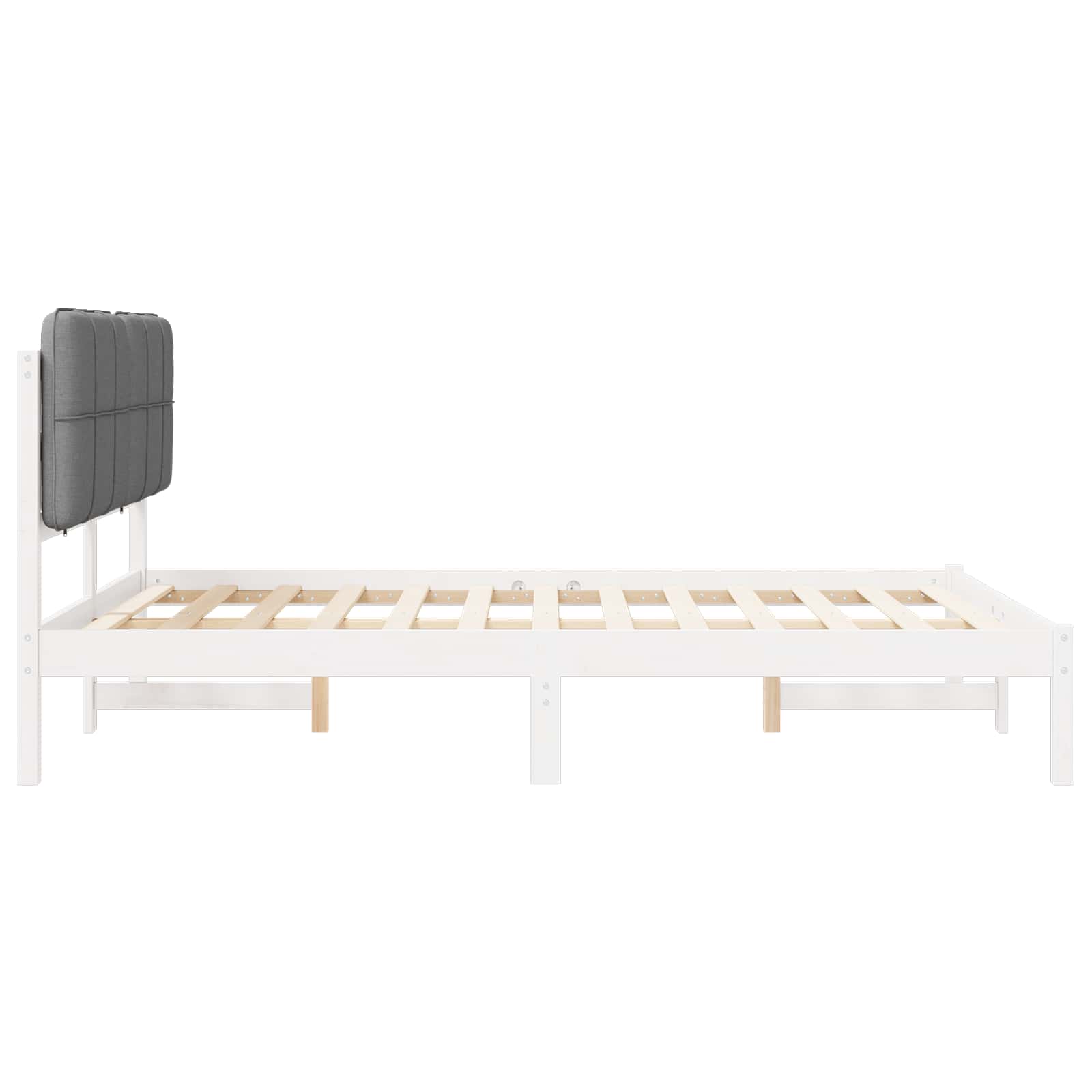 Bettgestell mit gepolstertem Kopfteil Hellgrau 140 x 200 cm