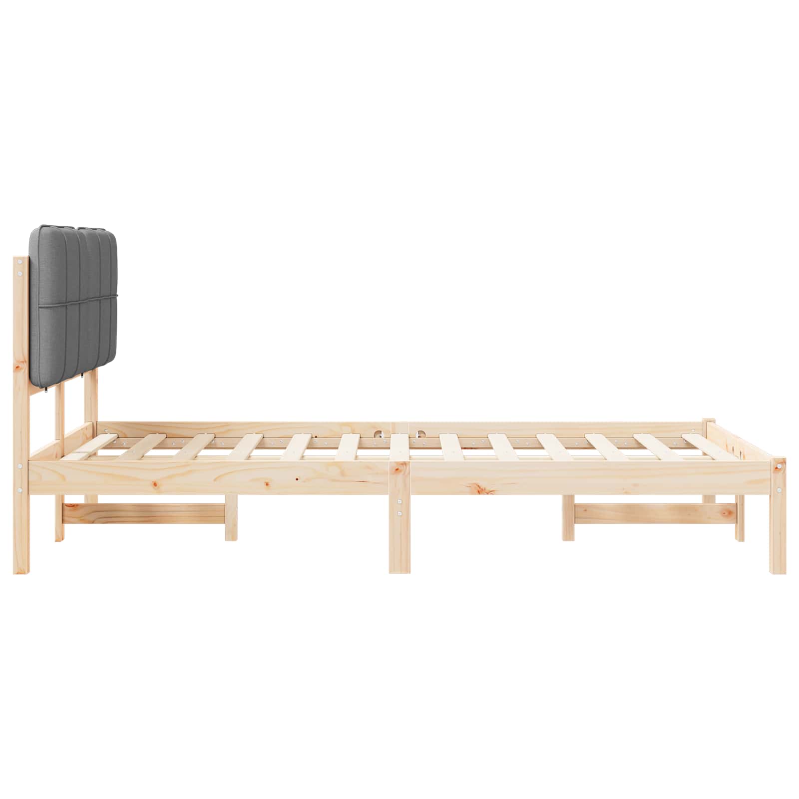 Bettgestell mit gepolstertem Kopfteil Hellgrau 120 x 190 cm