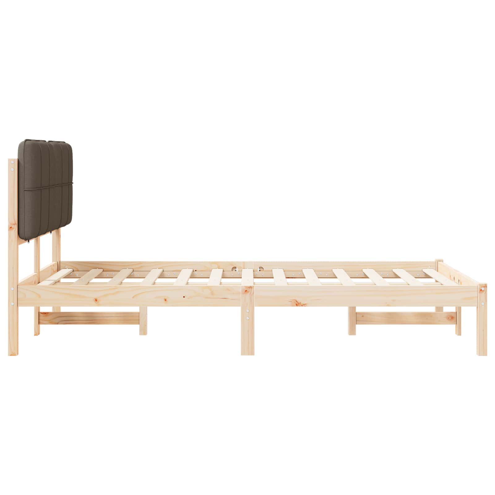 Bettgestell mit gepolstertem Kopfteil Taupe 120 x 190 cm