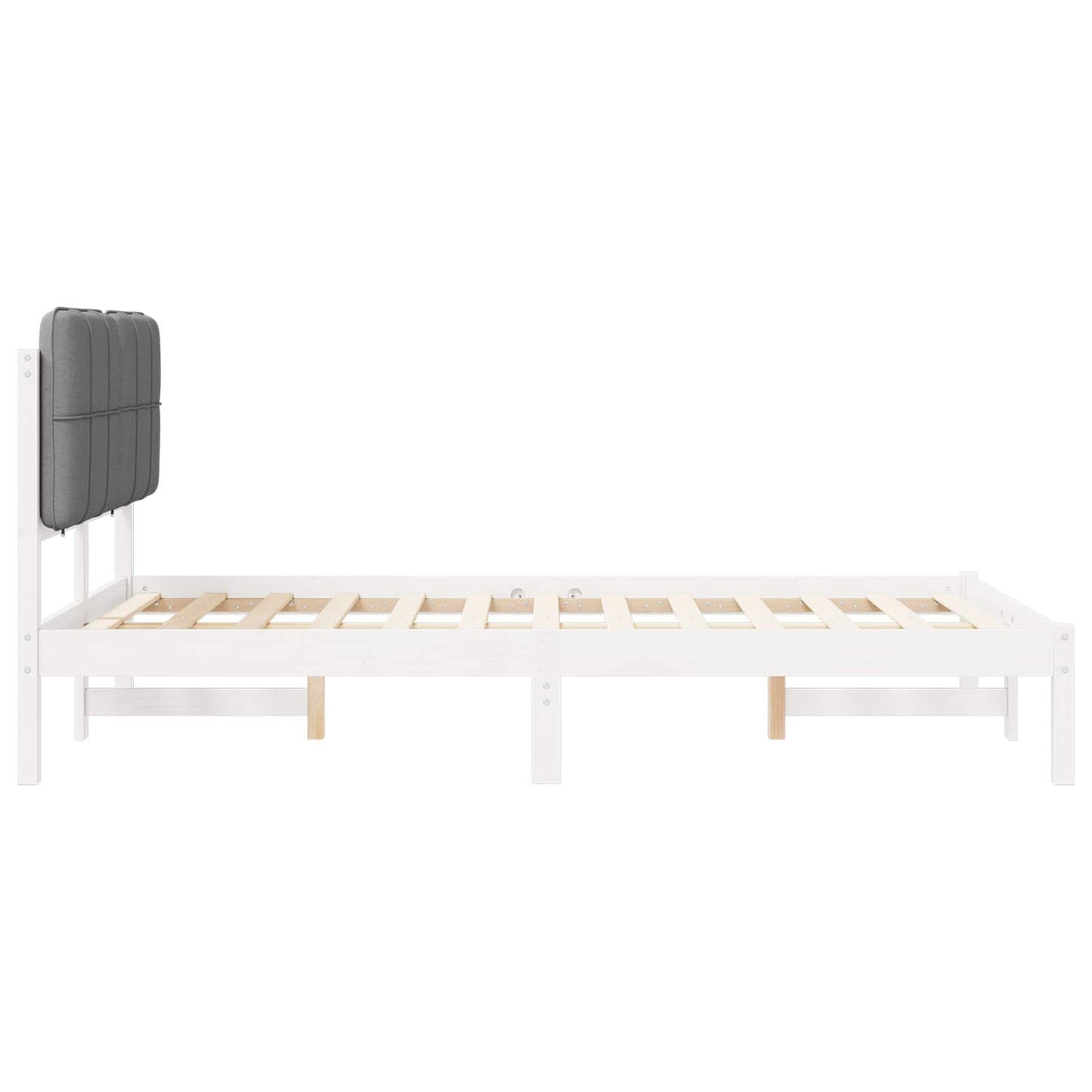 Bettgestell mit gepolstertem Kopfteil Hellgrau 120 x 190 cm
