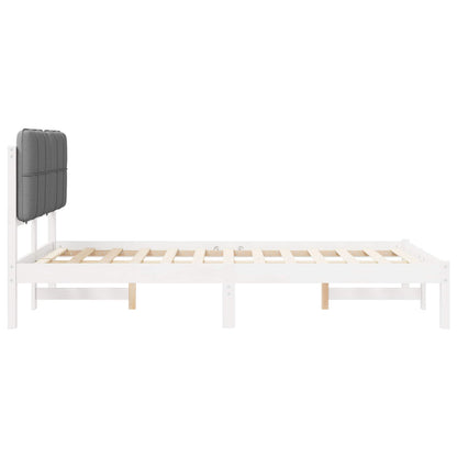 Bettgestell mit gepolstertem Kopfteil Hellgrau 120 x 190 cm