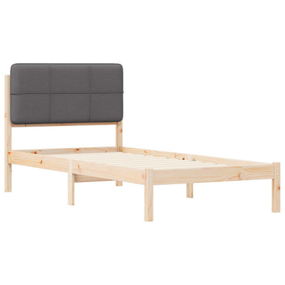 Bettgestell mit gepolstertem Kopfteil Dunkelgrau 100 x 200 cm