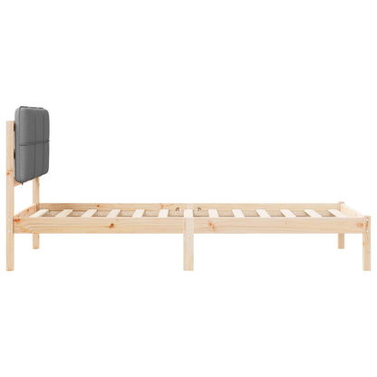 Bettgestell mit gepolstertem Kopfteil Hellgrau 90 x 200 cm