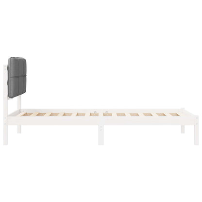 Bettgestell mit gepolstertem Kopfteil Hellgrau 90 x 200 cm
