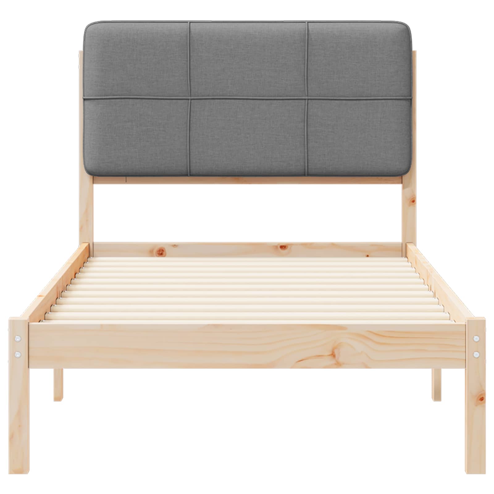 Bettgestell mit gepolstertem Kopfteil Hellgrau 80 x 200 cm