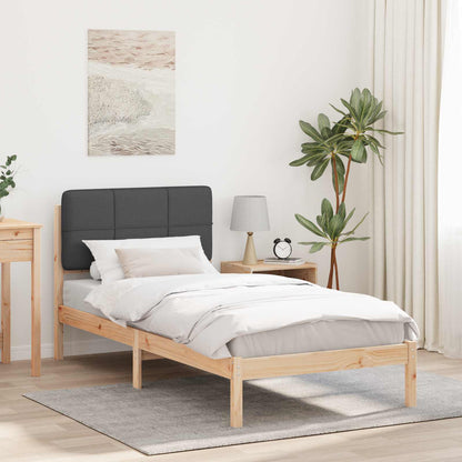 Bettgestell mit gepolstertem Kopfteil Dunkelgrau 80 x 200 cm