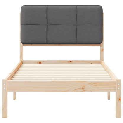 Bettgestell mit gepolstertem Kopfteil Dunkelgrau 80 x 200 cm