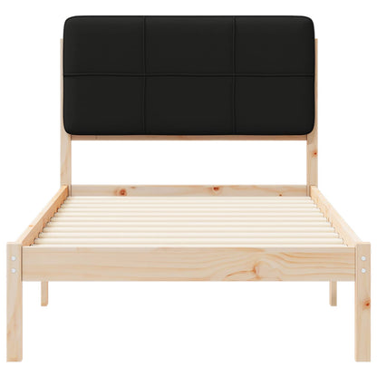 Bettgestell mit gepolstertem Kopfteil Schwarz 80 x 200 cm