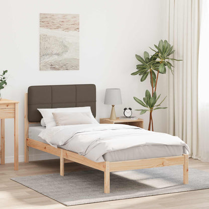 Bettgestell mit gepolstertem Kopfteil Taupe 80 x 200 cm