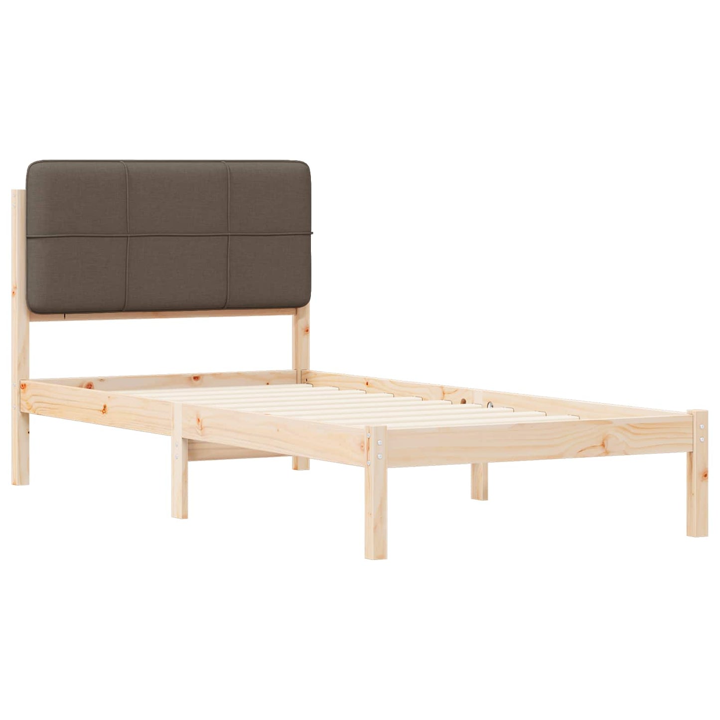 Bettgestell mit gepolstertem Kopfteil Taupe 80 x 200 cm