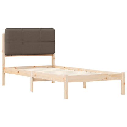 Bettgestell mit gepolstertem Kopfteil Taupe 80 x 200 cm