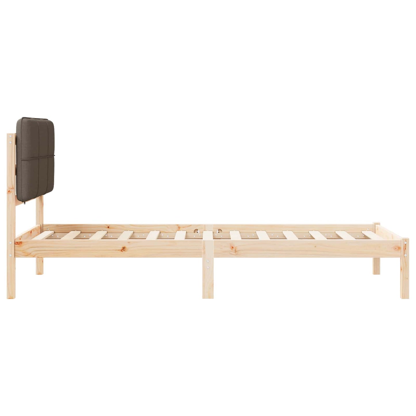 Bettgestell mit gepolstertem Kopfteil Taupe 80 x 200 cm