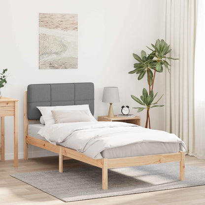 Bettgestell mit gepolstertem Kopfteil Hellgrau 90 x 190 cm