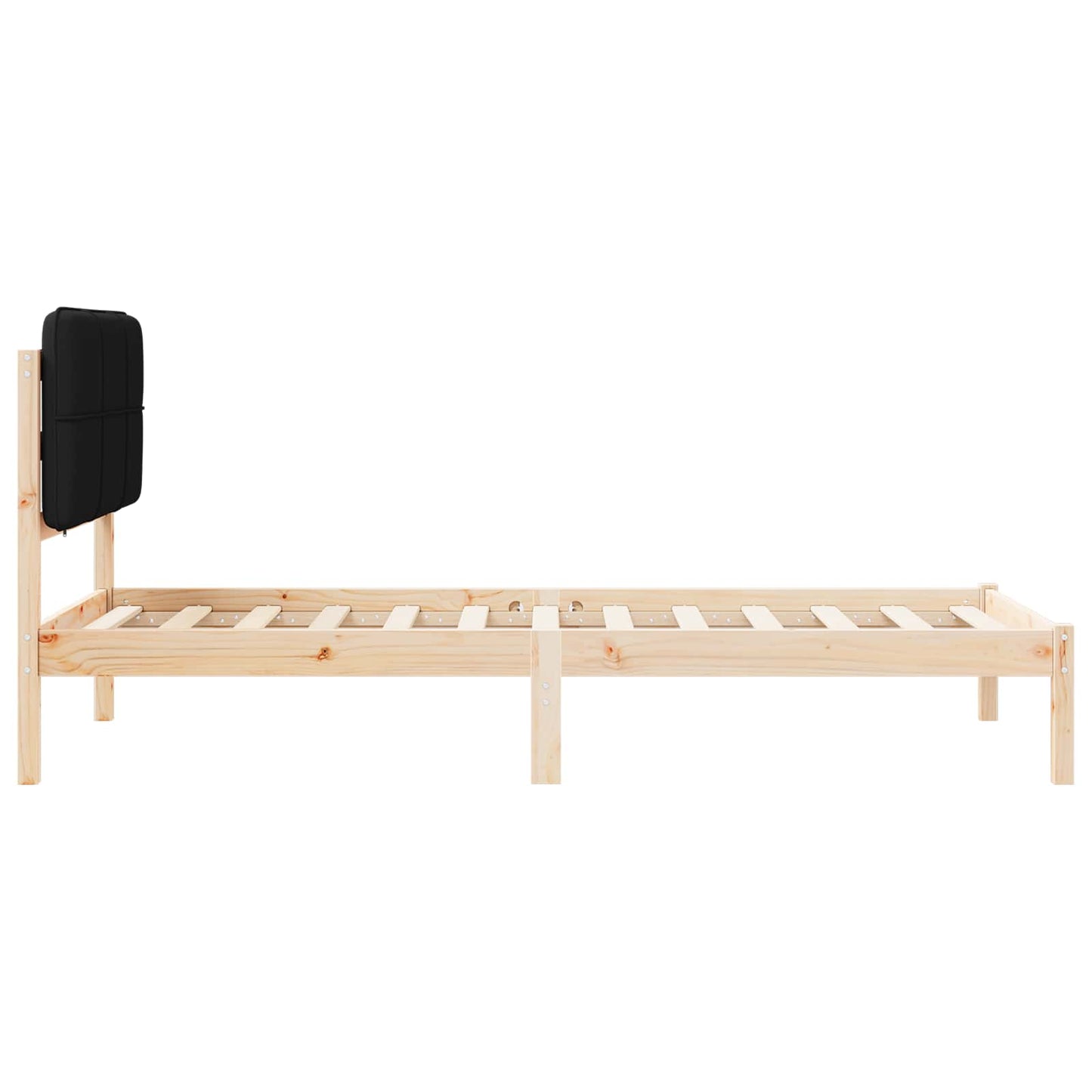 Bettgestell mit gepolstertem Kopfteil Schwarz 90 x 190 cm