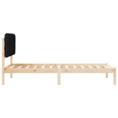Bettgestell mit gepolstertem Kopfteil Schwarz 90 x 190 cm