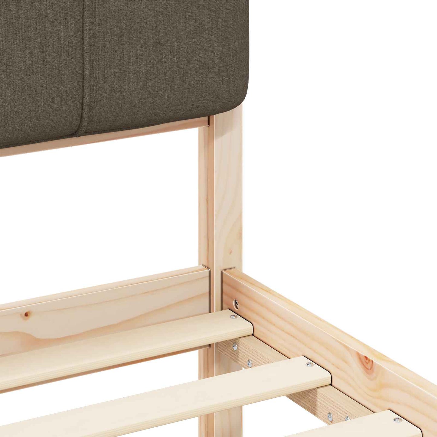 Bettgestell mit gepolstertem Kopfteil Taupe 90 x 190 cm