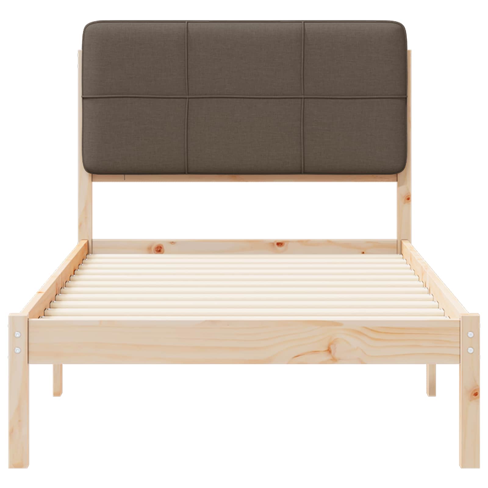Bettgestell mit gepolstertem Kopfteil Taupe 90 x 190 cm