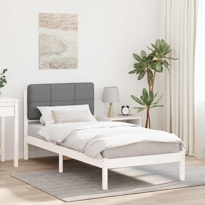 Bettgestell mit gepolstertem Kopfteil Hellgrau 90 x 190 cm