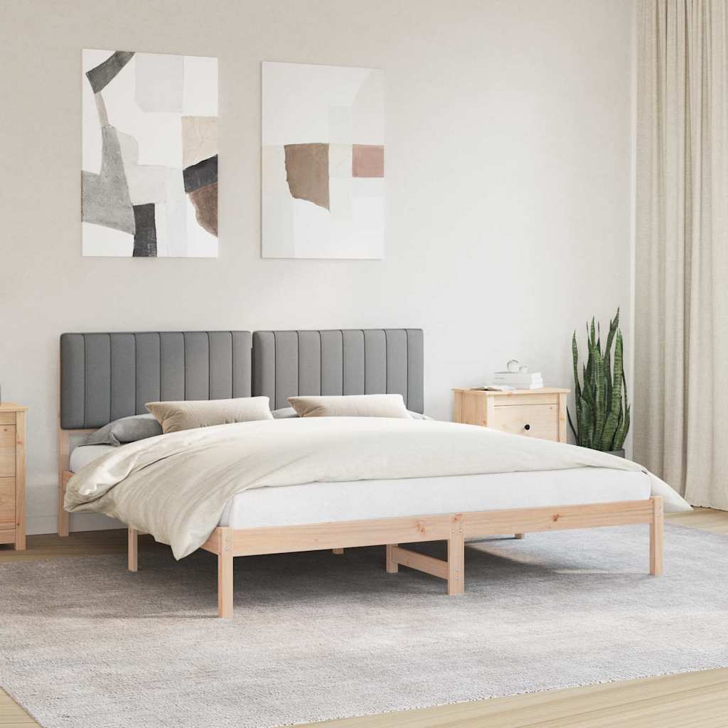 Bettgestell mit gepolstertem Kopfteil Hellgrau 180 x 200 cm