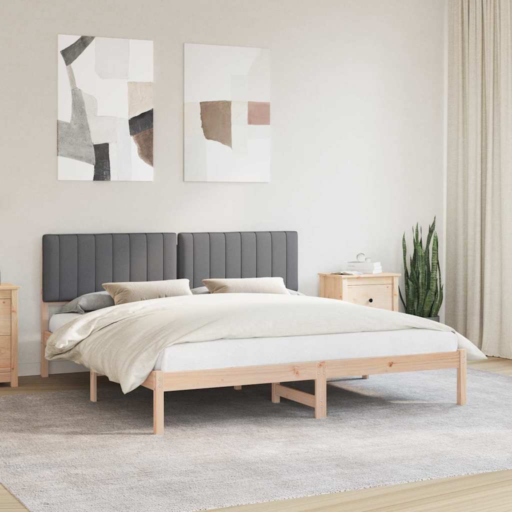 Bettgestell mit gepolstertem Kopfteil Dunkelgrau 180 x 200 cm