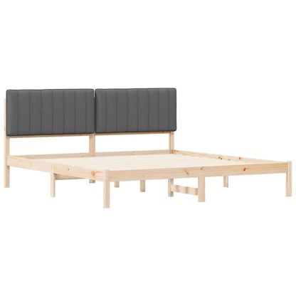 Bettgestell mit gepolstertem Kopfteil Dunkelgrau 180 x 200 cm
