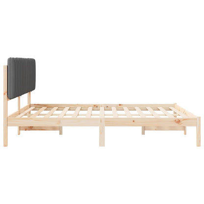 Bettgestell mit gepolstertem Kopfteil Dunkelgrau 180 x 200 cm