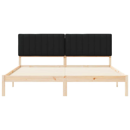 Bettgestell mit gepolstertem Kopfteil Schwarz 180 x 200 cm