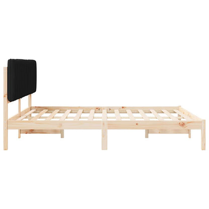 Bettgestell mit gepolstertem Kopfteil Schwarz 180 x 200 cm