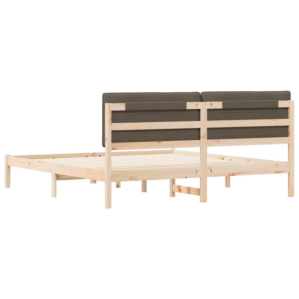 Bettgestell mit gepolstertem Kopfteil Taupe 180 x 200 cm
