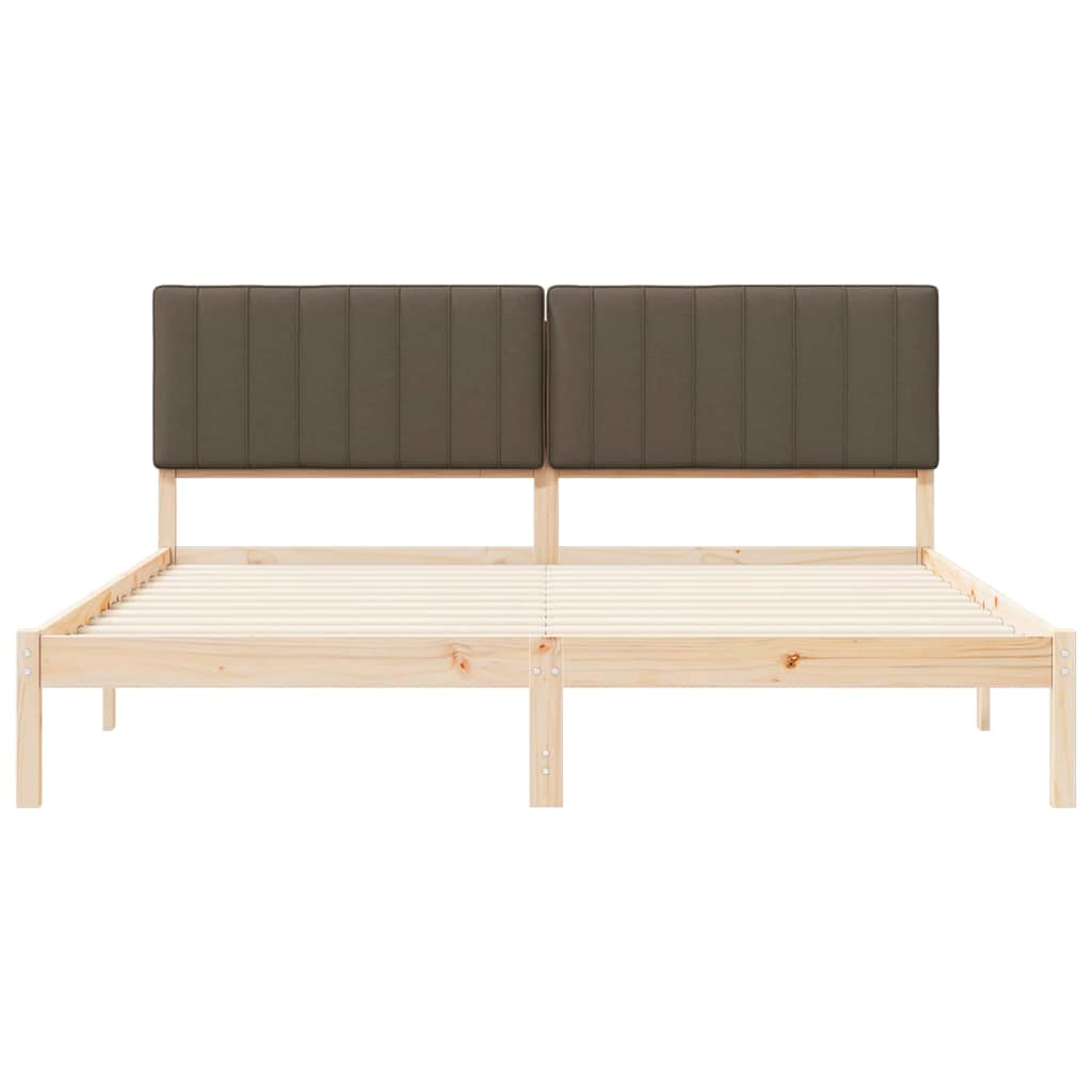 Bettgestell mit gepolstertem Kopfteil Taupe 180 x 200 cm
