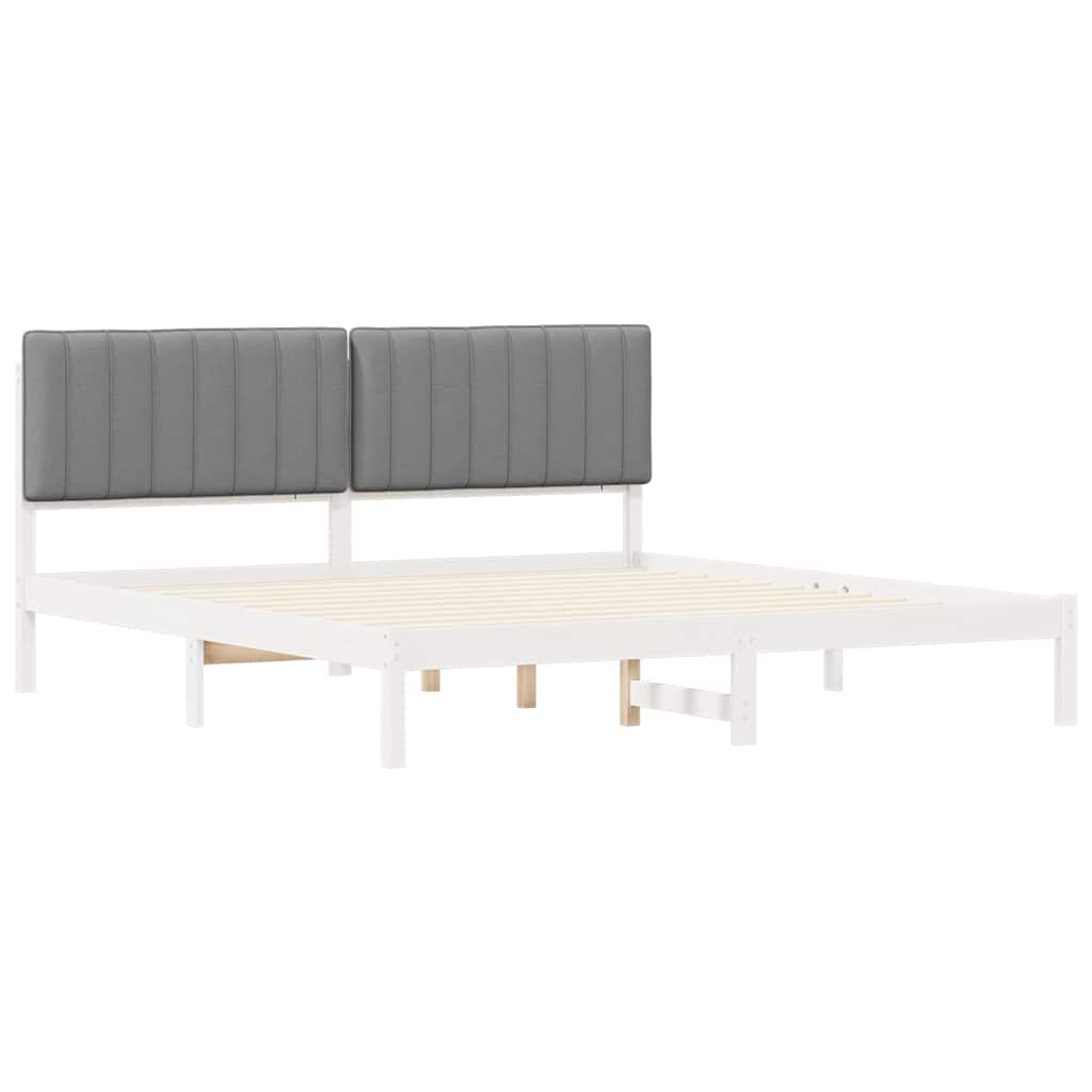 Bettgestell mit gepolstertem Kopfteil Hellgrau 180 x 200 cm