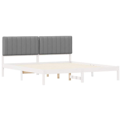 Bettgestell mit gepolstertem Kopfteil Hellgrau 180 x 200 cm