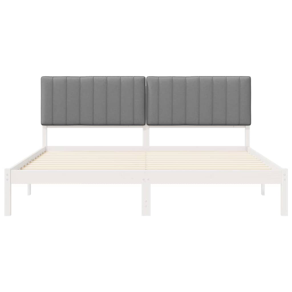 Bettgestell mit gepolstertem Kopfteil Hellgrau 180 x 200 cm