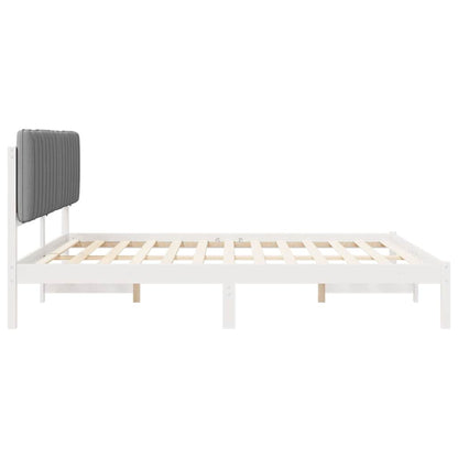 Bettgestell mit gepolstertem Kopfteil Hellgrau 180 x 200 cm