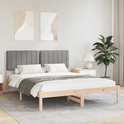 Bettgestell mit gepolstertem Kopfteil Hellgrau 160 x 200 cm
