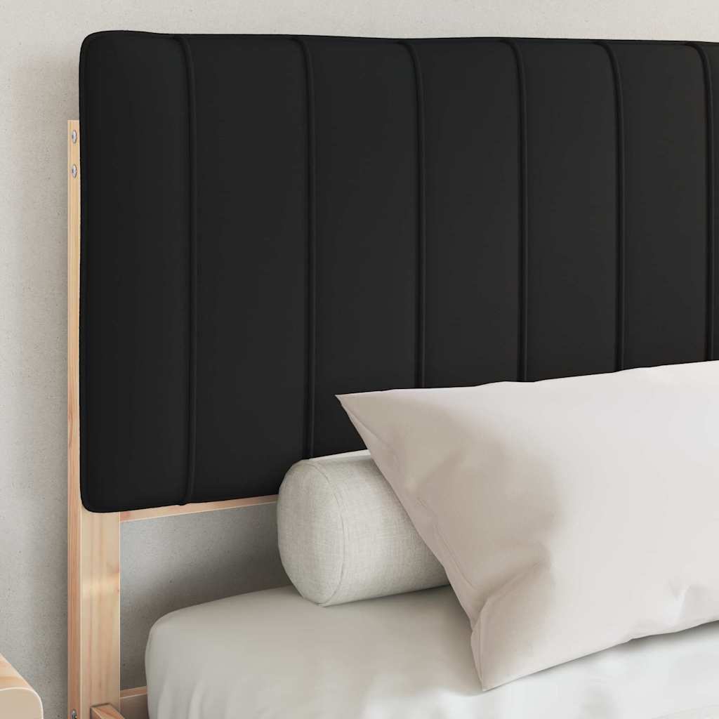 Bettgestell mit gepolstertem Kopfteil Schwarz 160 x 200 cm