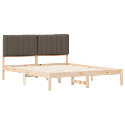 Bettgestell mit gepolstertem Kopfteil Taupe 160 x 200 cm