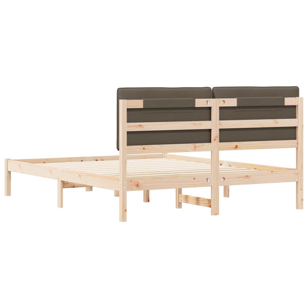 Bettgestell mit gepolstertem Kopfteil Taupe 160 x 200 cm