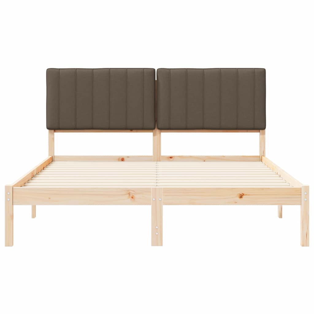 Bettgestell mit gepolstertem Kopfteil Taupe 160 x 200 cm