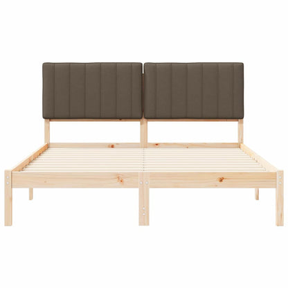 Bettgestell mit gepolstertem Kopfteil Taupe 160 x 200 cm
