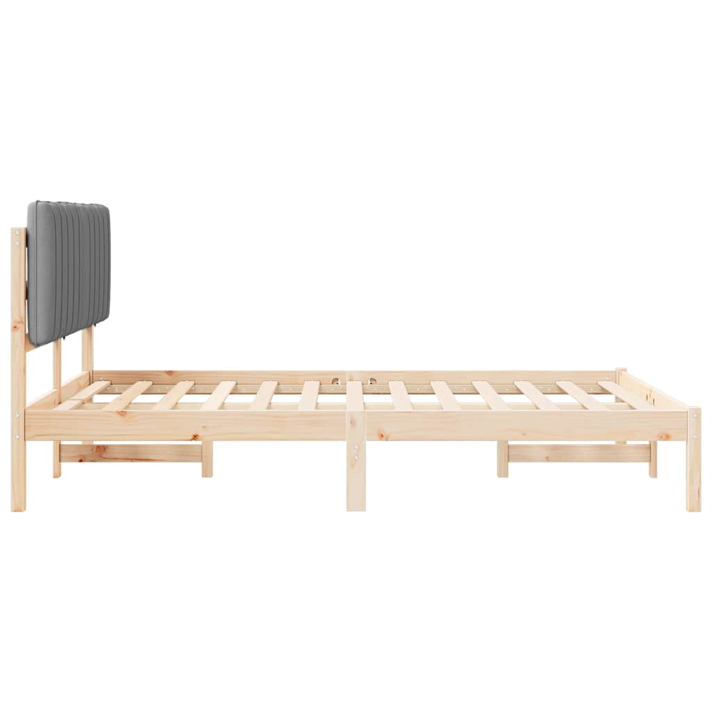 Bettgestell mit gepolstertem Kopfteil Hellgrau 140 x 200 cm