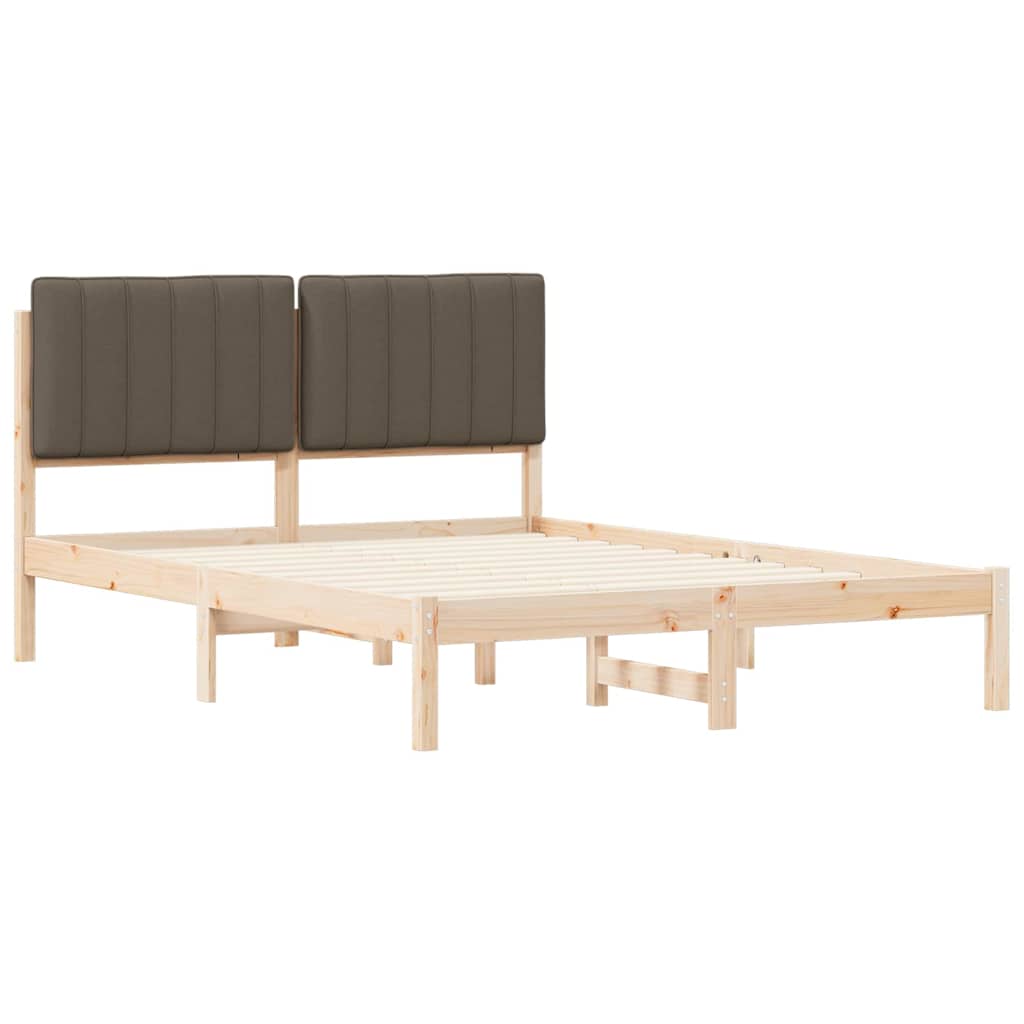Bettgestell mit gepolstertem Kopfteil Taupe 140 x 200 cm