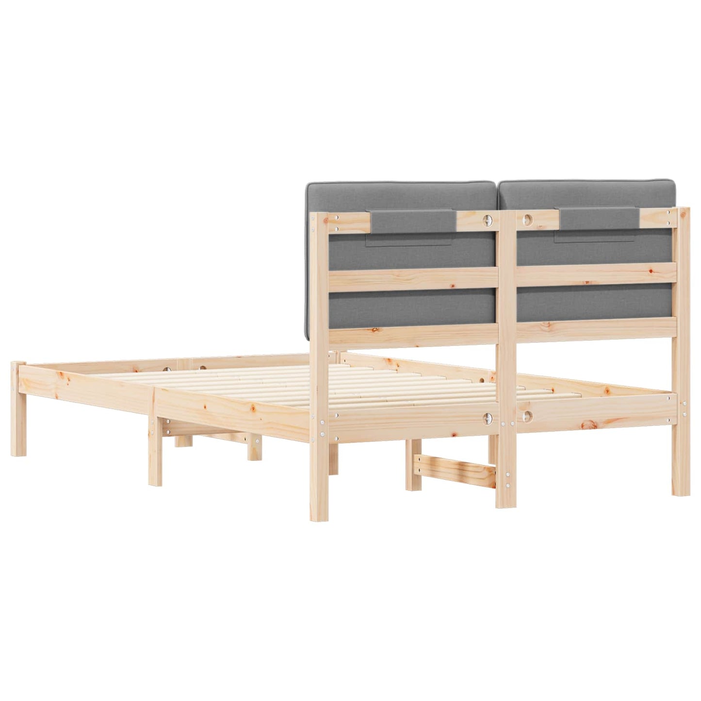 Bettgestell mit gepolstertem Kopfteil Hellgrau 120 x 190 cm