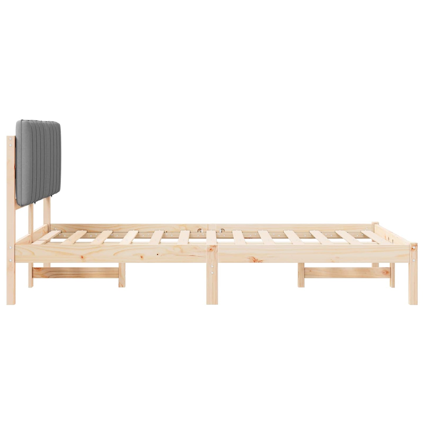 Bettgestell mit gepolstertem Kopfteil Hellgrau 120 x 190 cm