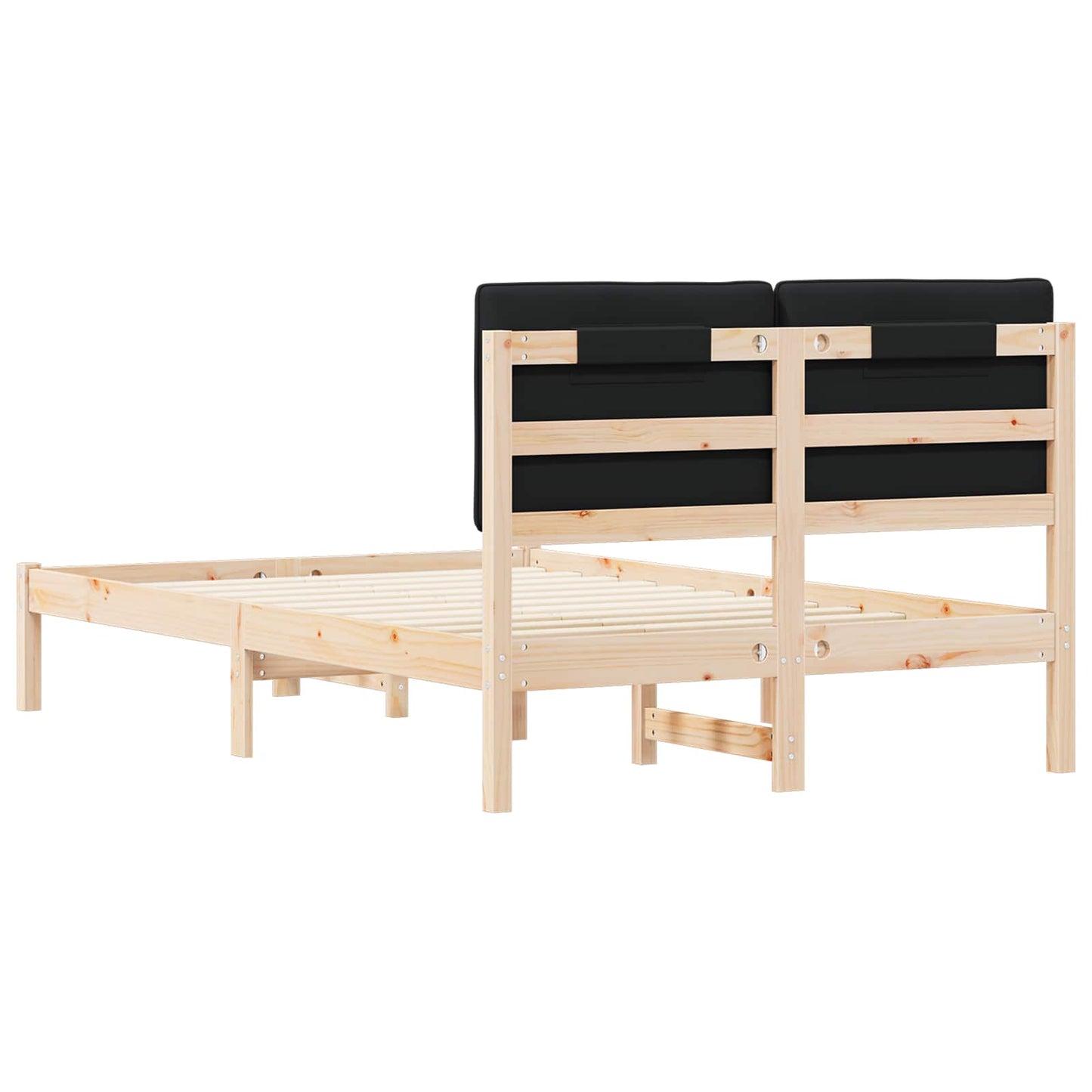 Bettgestell mit gepolstertem Kopfteil Schwarz 120 x 190 cm