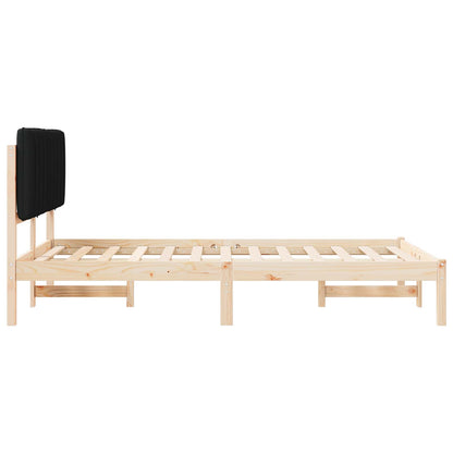 Bettgestell mit gepolstertem Kopfteil Schwarz 120 x 190 cm