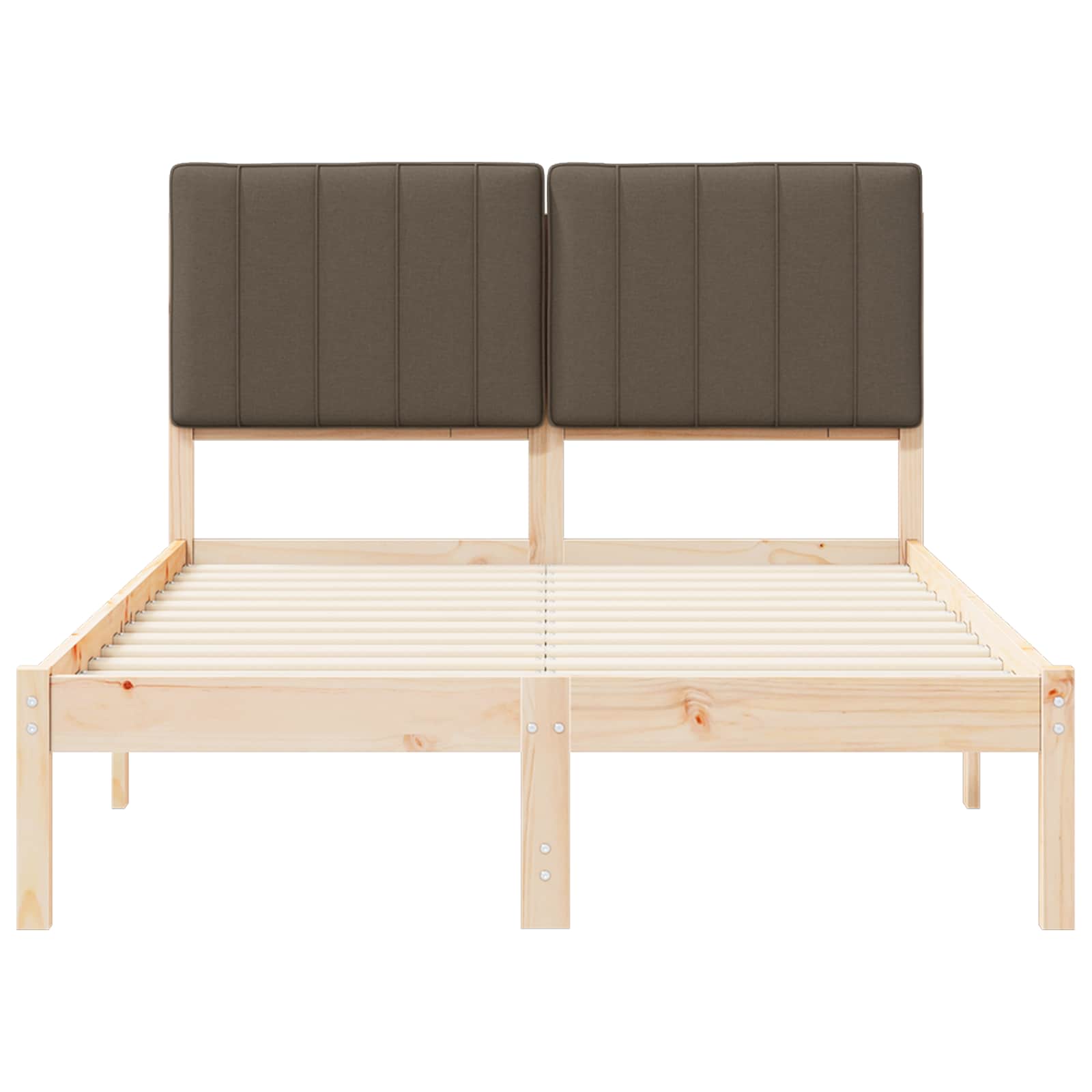 Bettgestell mit gepolstertem Kopfteil Taupe 120 x 190 cm