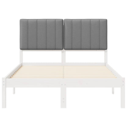 Bettgestell mit gepolstertem Kopfteil Hellgrau 120 x 190 cm