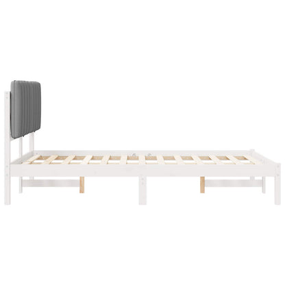 Bettgestell mit gepolstertem Kopfteil Hellgrau 120 x 190 cm