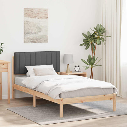 Bettgestell mit gepolstertem Kopfteil Dunkelgrau 100 x 200 cm